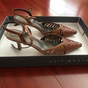 Nine West sandal heels. Brown. Used. Size 6 1/2